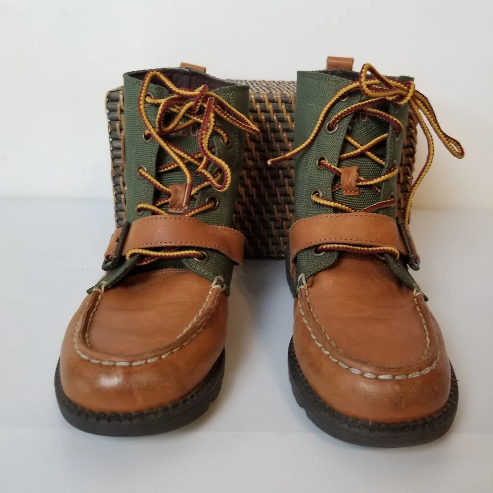 Polo Ralph Lauren Ranger Hi II Leather Textile Lace-Up Buckle Outdoor Boot